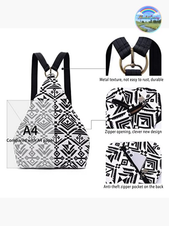 Bohemian Canvas Daypack Backpack with Butterfly Print, Lightweight Travel main image 4